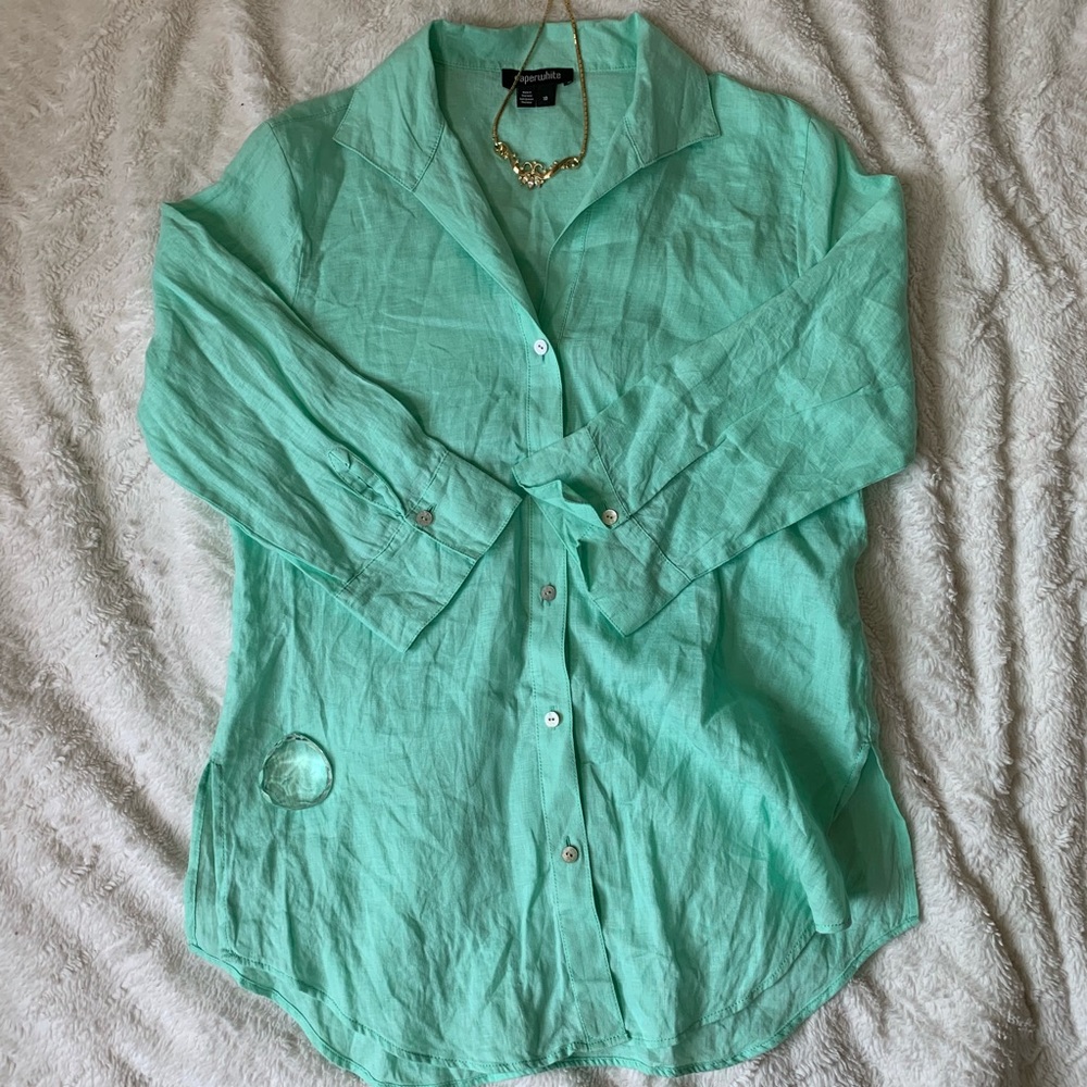 Paper white Size 10 Linen Blouse